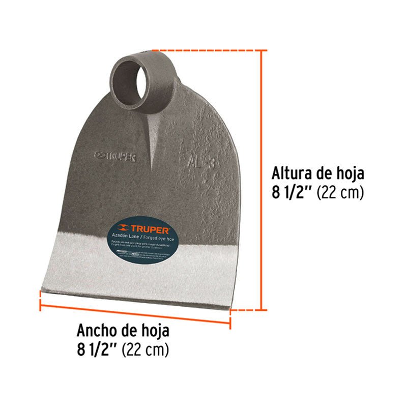 Azadón Lane No.3 De 2.1 Lb Sin Mango, Truper - Tool Ferreterías / Ferretodo - Herramientas y material de construcción.