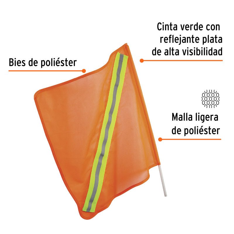 Banderola vial con reflejante, 13119 Truper BANR - Tool Ferreterías / Ferretodo - Herramientas y material de construcción.