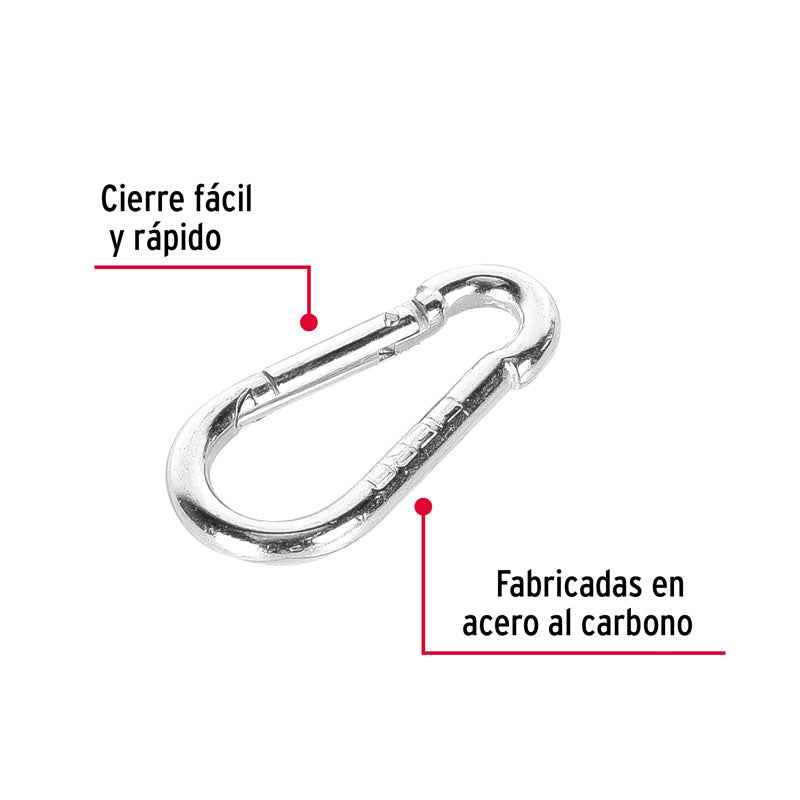 Bandola mosquetón de acero de 3/16", 44037 Fiero BMA3/16 - Tool Ferreterías / Ferretodo - Herramientas y material de construcción.
