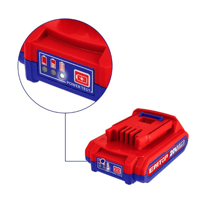 Bateria litio - ion 2.0 ah 20v EBPK20011 Emtop - Tool Ferreterías / Ferretodo - Herramientas y material de construcción.