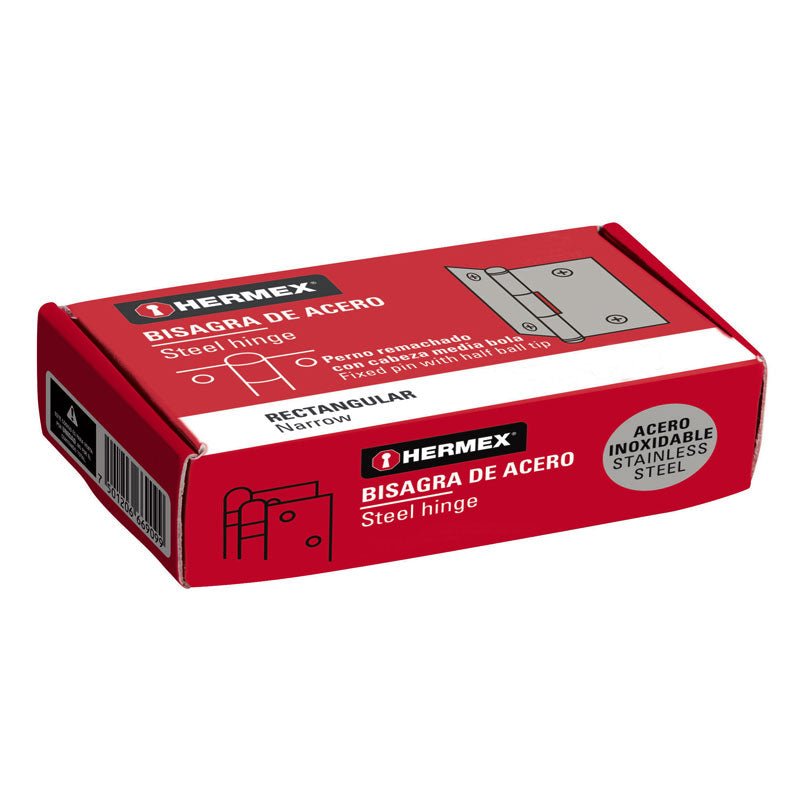 Bisagra Rectangular 2" Acero Inoxidable, Hermex - Tool Ferreterías / Ferretodo - Herramientas y material de construcción.
