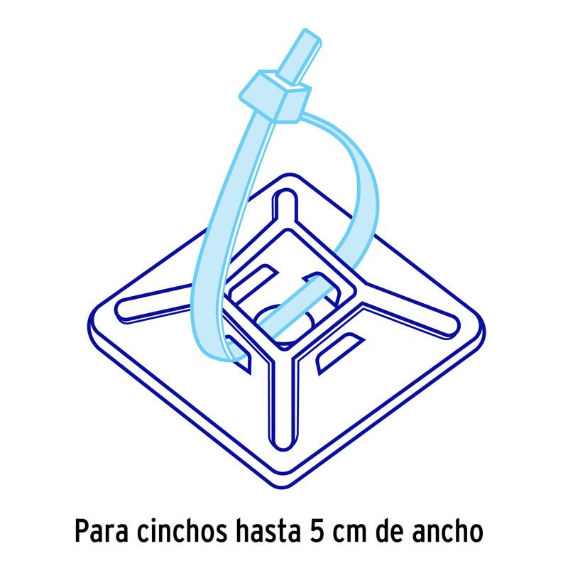 Bolsa con 10 bases autoadheribles de 3 x 3 cm para cinchos, 49971 Truper BCIN30 - Tool Ferreterías / Ferretodo - Herramientas y material de construcción.