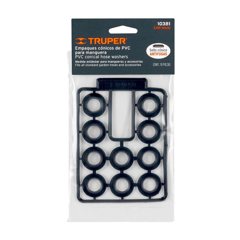 Bolsa Con 10 Empaques De Pvc Antifuga Para Manguera, Truper - Tool Ferreterías / Ferretodo - Herramientas y material de construcción.