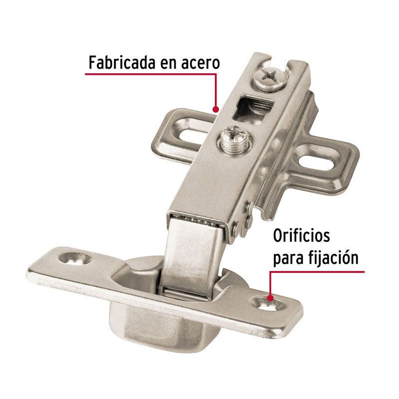 Bolsa con 2 bisagras bidimensionales de 110° cobertura completa, 43157 Hermex BIDI110C - Tool Ferreterías / Ferretodo - Herramientas y material de construcción.