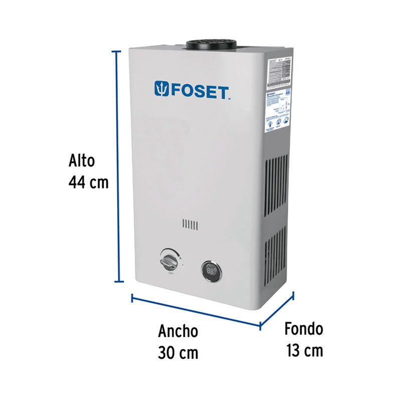 Calentador De Paso Instantáneo 6 L 1 Servicio Gas Natural, Foset - Tool Ferreterías / Ferretodo - Herramientas y material de construcción.