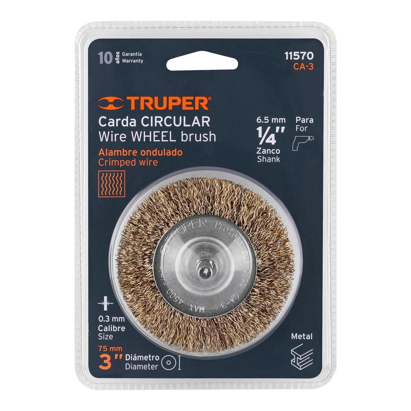 Carda Circular De 3" Con Alambre Grueso, Ca3 Truper 11570 - Tool Ferreterías / Ferretodo - Herramientas y material de construcción.