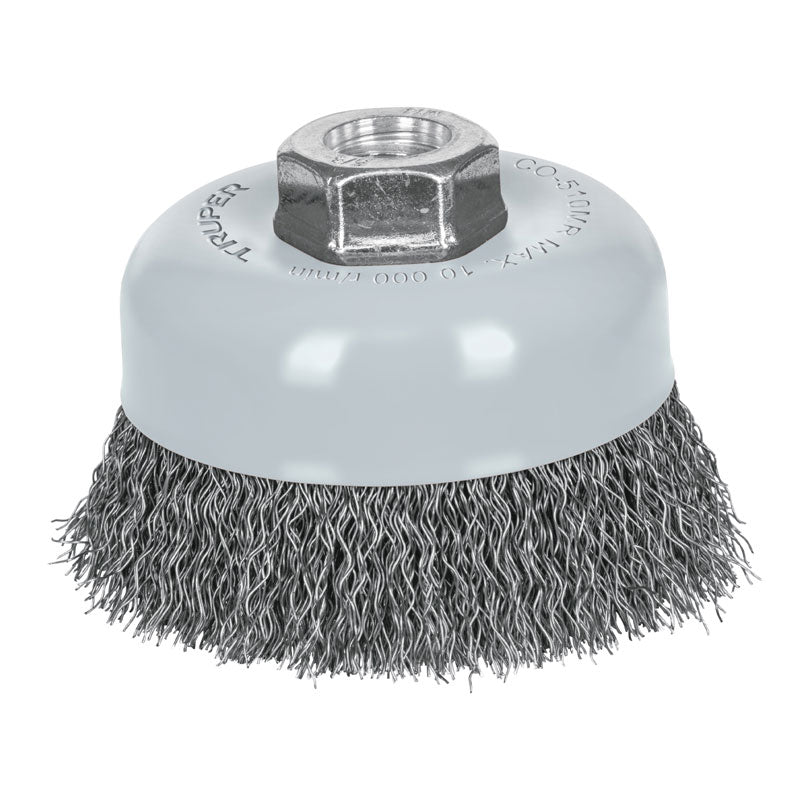 Carda copa de 4" de alambre ondulado fino, con multi rosca, 100858 Truper CO510MR - Tool Ferreterías / Ferretodo - Herramientas y material de construcción.