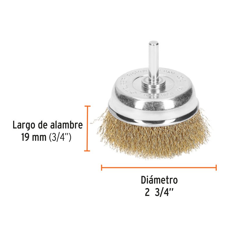 Carda De Copa De 2 3/4" Con Alambre Grueso, Co3 Truper 11572 - Tool Ferreterías / Ferretodo - Herramientas y material de construcción.