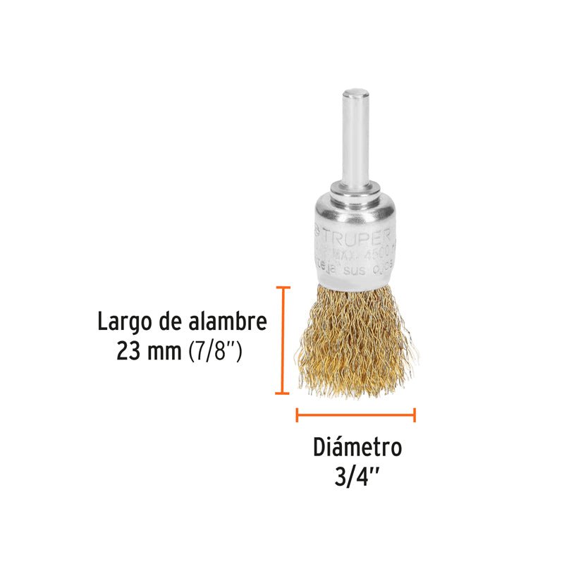 Carda De Copa De 3/4" Con Alambre Grueso, Com3/4 Truper 11593 - Tool Ferreterías / Ferretodo - Herramientas y material de construcción.