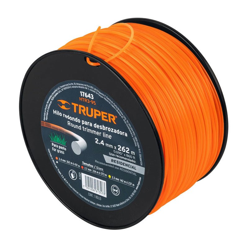 Carrete De Hilo Para Desbrozadora, 2.4 Mm X 262 M, Truper - Tool Ferreterías / Ferretodo - Herramientas y material de construcción.