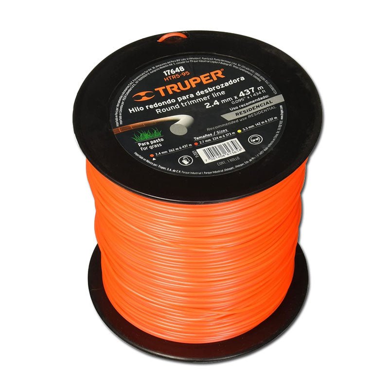 Carrete De Hilo Para Desbrozadora, 2.4 Mm X 437 M, Truper - Tool Ferreterías / Ferretodo - Herramientas y material de construcción.