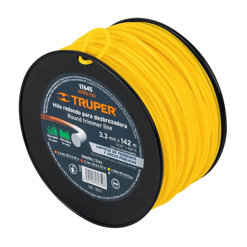 Carrete De Hilo Para Desbrozadora, 3.3 Mm X 142 M, Truper - Tool Ferreterías / Ferretodo - Herramientas y material de construcción.