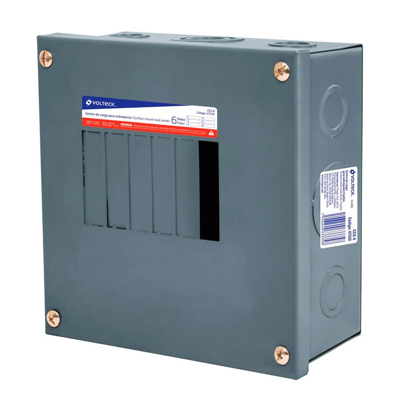 Centro De Carga De Sobreponer, 6 Polos, Volteck - Tool Ferreterías / Ferretodo - Herramientas y material de construcción.