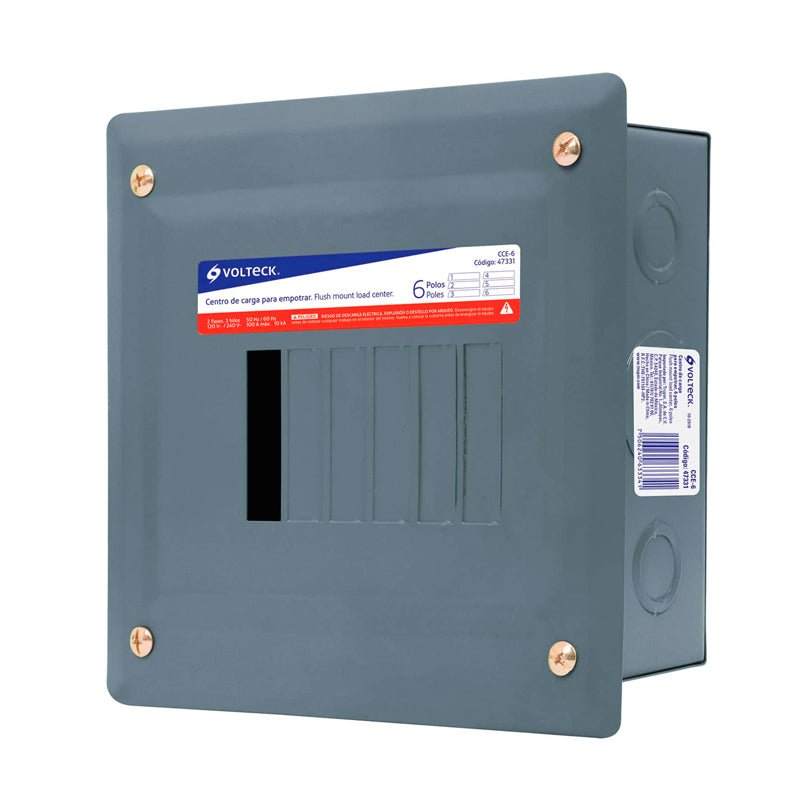 Centro De Carga Empotrable, 6 Polos, Volteck - Tool Ferreterías / Ferretodo - Herramientas y material de construcción.