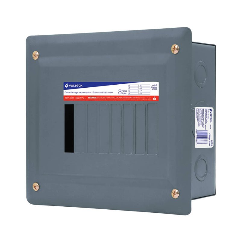 Centro De Carga Empotrable, 8 Polos, Volteck - Tool Ferreterías / Ferretodo - Herramientas y material de construcción.