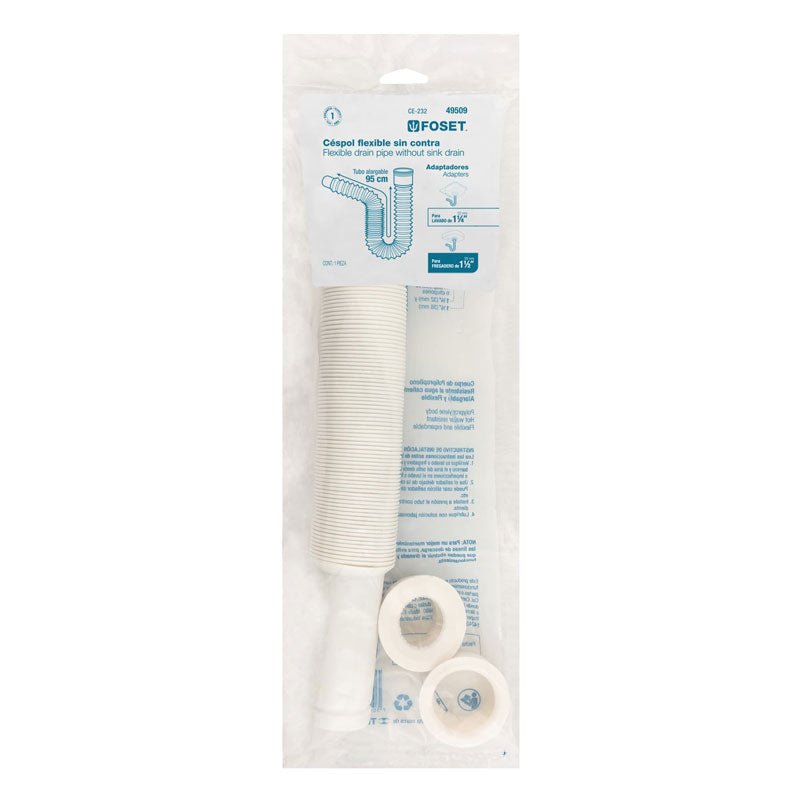 Céspol flexible, polietileno blanco, para lavabo y fregadero, 49509 Foset CE 232 - Tool Ferreterías / Ferretodo - Herramientas y material de construcción.