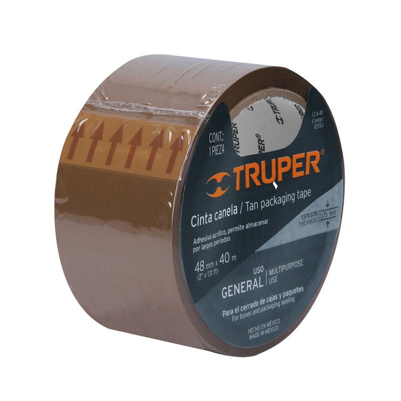 Cinta canela de 48 mm x 40 m, 12550 Truper CCA40 - Tool Ferreterías / Ferretodo - Herramientas y material de construcción.