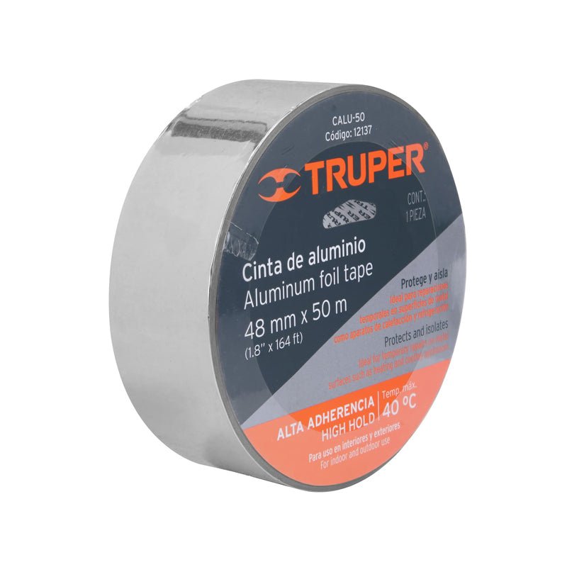 Cinta De Aluminio De 48 Mm X 50 M 12137, Truper - Tool Ferreterías / Ferretodo - Herramientas y material de construcción.