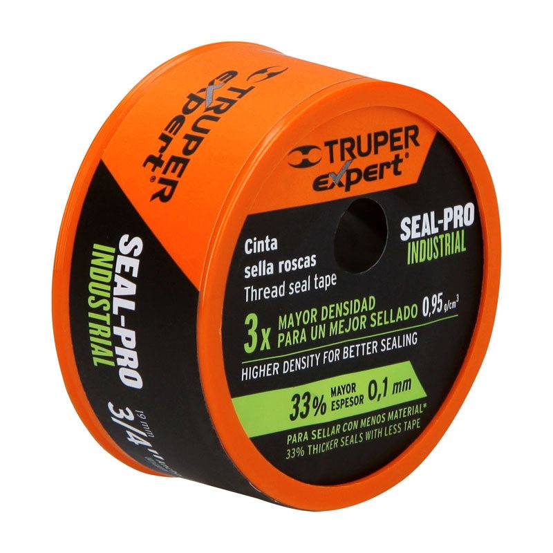 Cinta sella roscas de 3/4" X 13 m de largo, industrial, 12517 Truper Expert CTF 3/4X13X - Tool Ferreterías / Ferretodo - Herramientas y material de construcción.