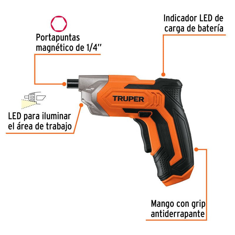 Destornillador inalámbrico de 3.6 V, 17033 Truper DESI 36 - Tool Ferreterías / Ferretodo - Herramientas y material de construcción.