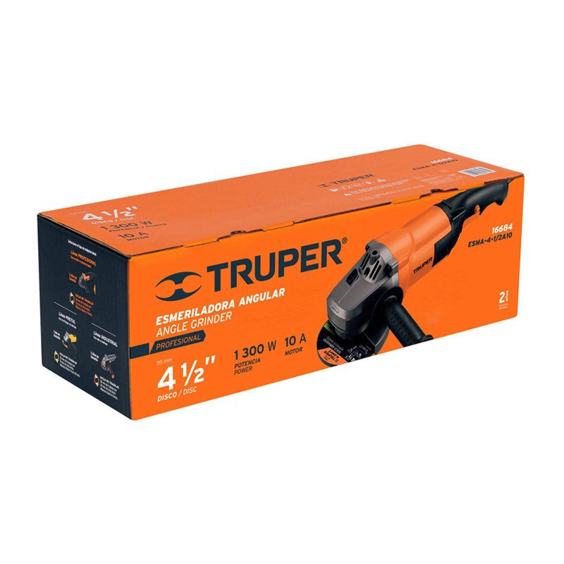Esmeriladora Angular 4 1/2" 1300 W, Profesional, Truper - Tool Ferreterías / Ferretodo - Herramientas y material de construcción.