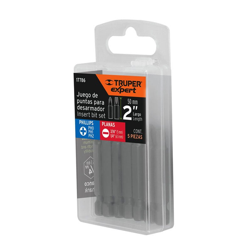 Estuche Con 5 Puntas De Cruz Y Planas Largo 2", Expert - Tool Ferreterías / Ferretodo - Herramientas y material de construcción.