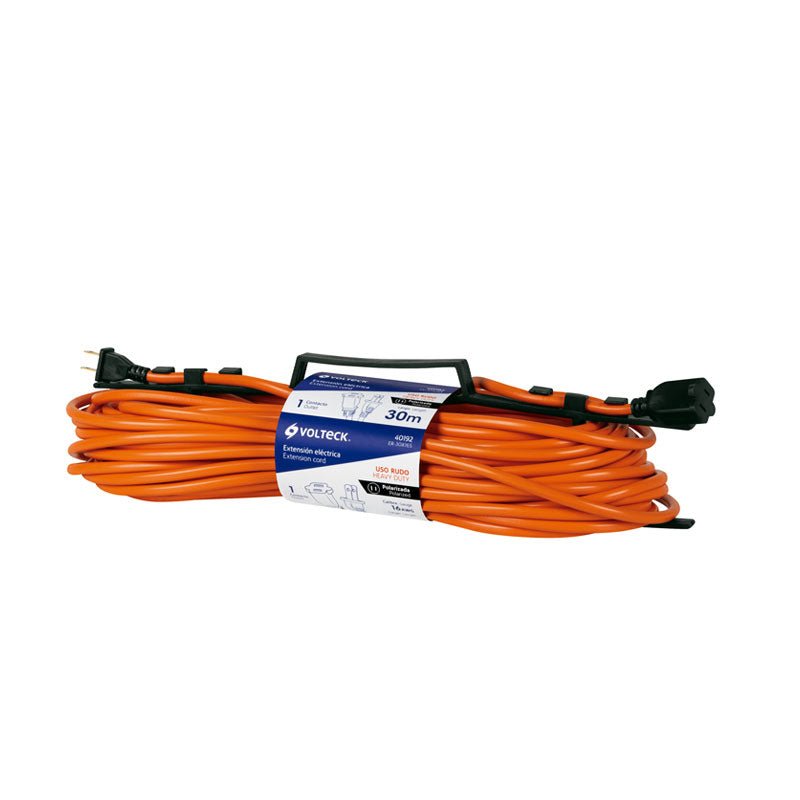 Extensión Eléctrica Uso Rudo 30 M 2X16 Awg Para 1 Clavija, Volteck - Tool Ferreterías / Ferretodo - Herramientas y material de construcción.