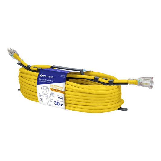Extensión Reforzada Aterrizada 30 M 3X14 Awg, Volteck - Tool Ferreterías / Ferretodo - Herramientas y material de construcción.
