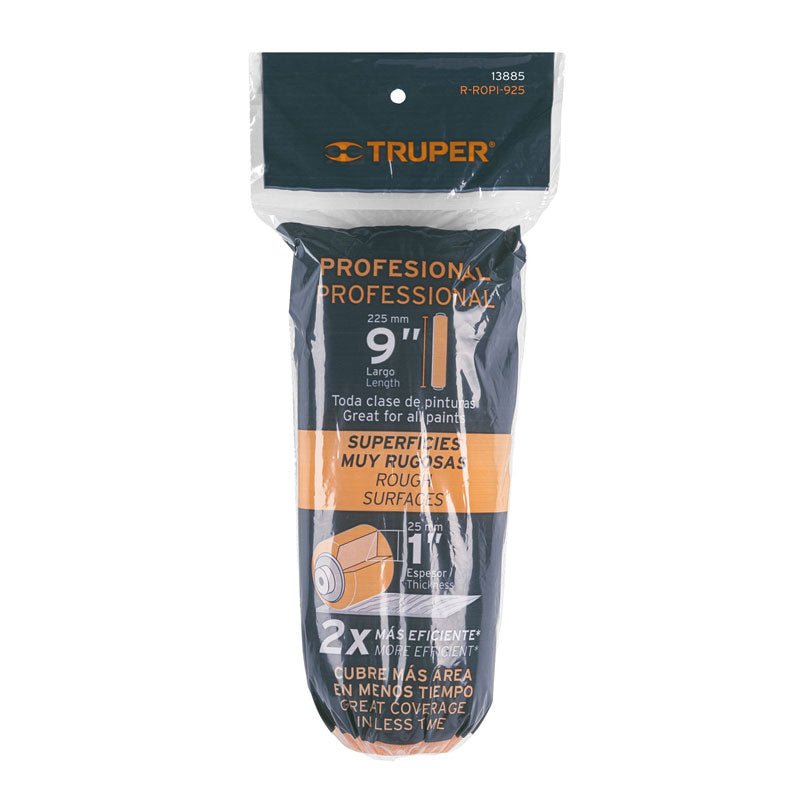 Felpa para rodillo 9" x 1" superficies muy rugosas, 13885 Truper R ROPI 925 - Tool Ferreterías / Ferretodo - Herramientas y material de construcción.