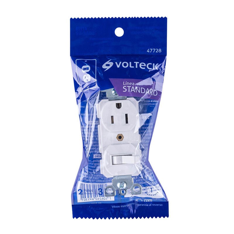 Interruptor de palanca con contacto, línea Standard, color blanco, 46001 Volteck COAP S - Tool Ferreterías / Ferretodo - Herramientas y material de construcción.