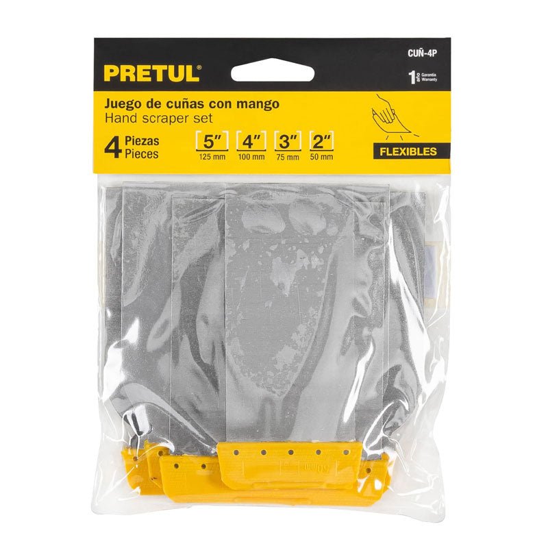 Juego de 4 cuñas con mango de plástico, 24200 Pretul CUÑ4P - Tool Ferreterías / Ferretodo - Herramientas y material de construcción.