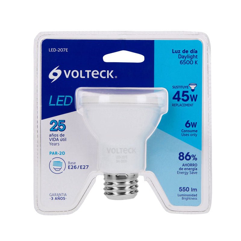 Lámpara LED de 6 W tipo PAR 20, luz de día, 46182 Volteck LED207E - Tool Ferreterías / Ferretodo - Herramientas y material de construcción.