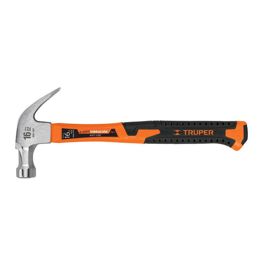 Martillo de 16 oz con uña curva con mango fibra de vidrio, 19710 Truper MA 16F - Tool Ferreterías / Ferretodo - Herramientas y material de construcción.