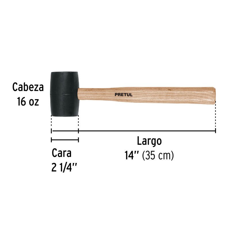 Mazo de hule de 16 oz, 20566 Pretul MH16P - Tool Ferreterías / Ferretodo - Herramientas y material de construcción.