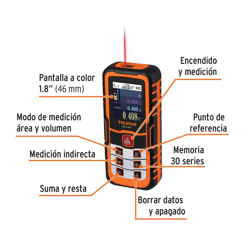 Medidor laser d/dist.0.05m - 100m 100374 rxnu trupe - Tool Ferreterías / Ferretodo - Herramientas y material de construcción.
