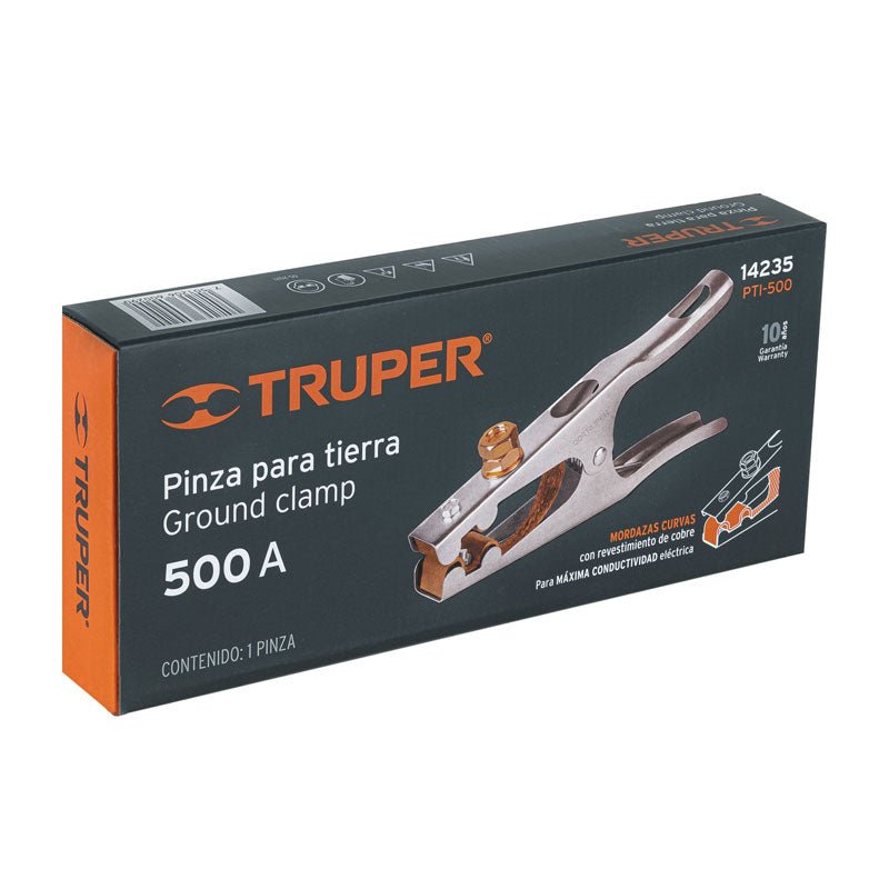 Pinza para tierra de 500 A, 14235 Truper PTI500 - Tool Ferreterías / Ferretodo - Herramientas y material de construcción.
