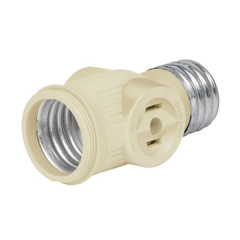 Portalámpara de baquelita con doble contacto, color marfil, 46514 Volteck POBA 13 - Tool Ferreterías / Ferretodo - Herramientas y material de construcción.