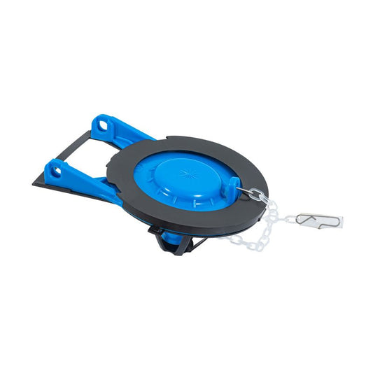 Sapo de 3" para WC, PVC, azul, cadena plástica, 40172 Foset SA - 010 - Tool Ferreterías / Ferretodo - Herramientas y material de construcción.