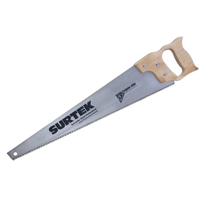 Serrucho de 3 filos de 18? con mango de madera, 120245 Surtek - Tool Ferreterías / Ferretodo - Herramientas y material de construcción.