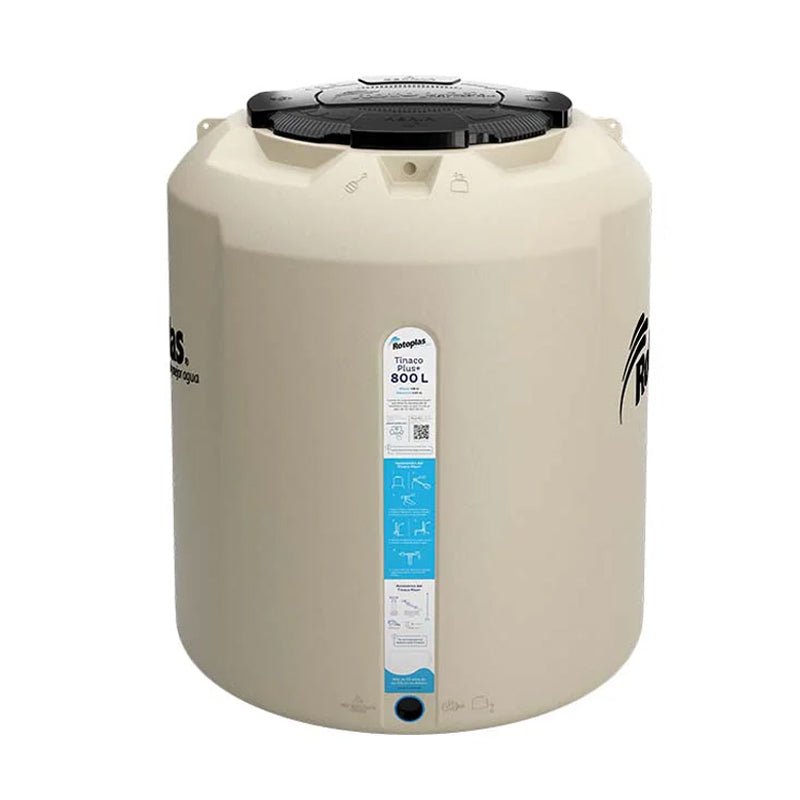 Tinaco Plus+ de 800 lts, color beige, con accesorios, 500471 Rotoplas - Tool Ferreterías / Ferretodo - Herramientas y material de construcción.