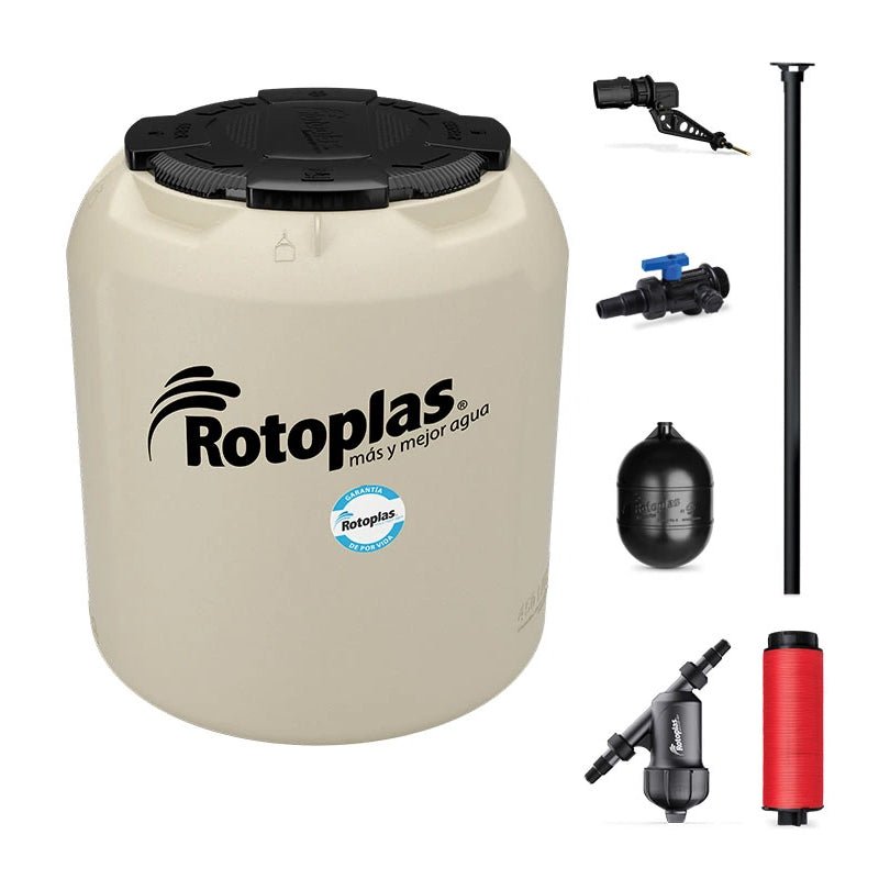 Tinaco Plus+ equipado de 450 lts, color beige, 500470 Rotoplas - Tool Ferreterías / Ferretodo - Herramientas y material de construcción.
