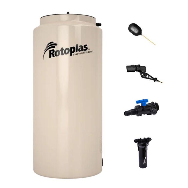 Tinaco vertical de 500 lts con 4 accesorios, 500510 Rotoplas - Tool Ferreterías / Ferretodo - Herramientas y material de construcción.