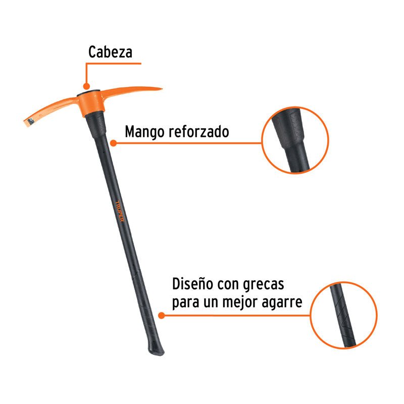 Zapapico de 4 lb con mango de fibra de vidrio de 36", 102452 Truper ZP 4M - Tool Ferreterías / Ferretodo - Herramientas y material de construcción.