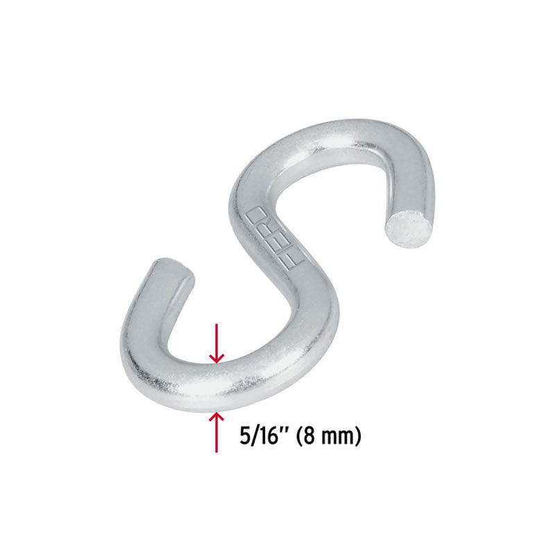 Gancho "S" De 5/16" De Acero Para Cable, Fiero