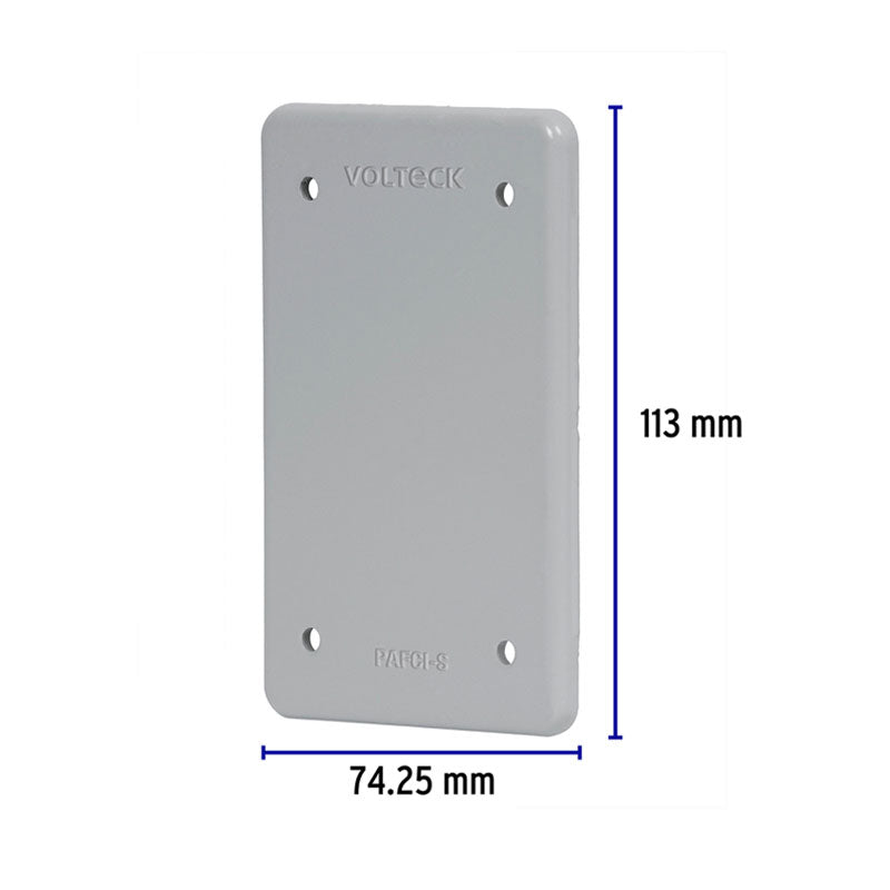 Placa Tipo Fs Ciega, De Sobreponer, Volteck