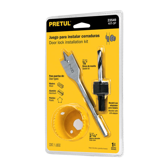 Juego De 3 Piezas Para Instalar Cerraduras, Pretul