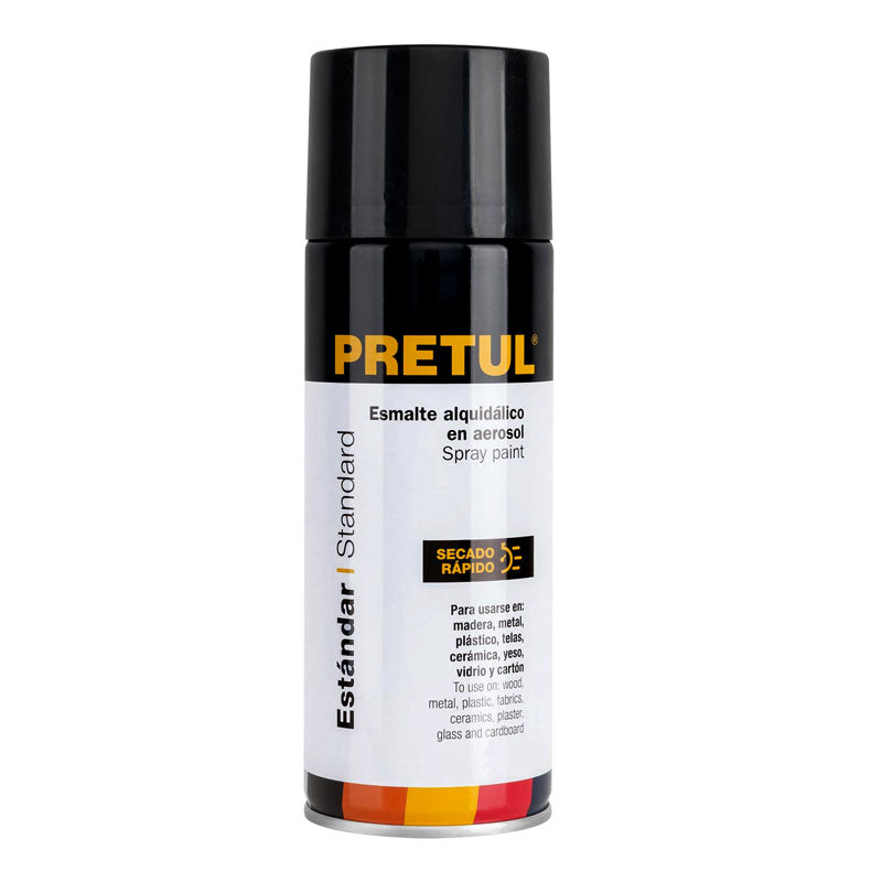 Pintura En Aerosol,Negro Brillante, 400Ml, Pretul