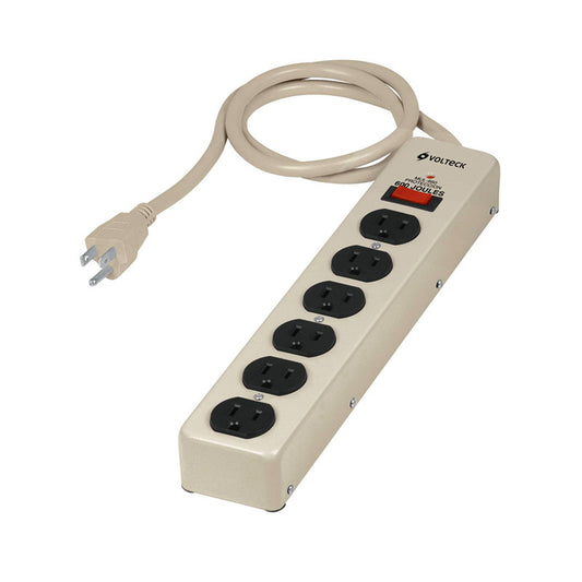 Multicontacto 14 Awg 6 Entradas Supresor De Picos 600 Joules, Volteck