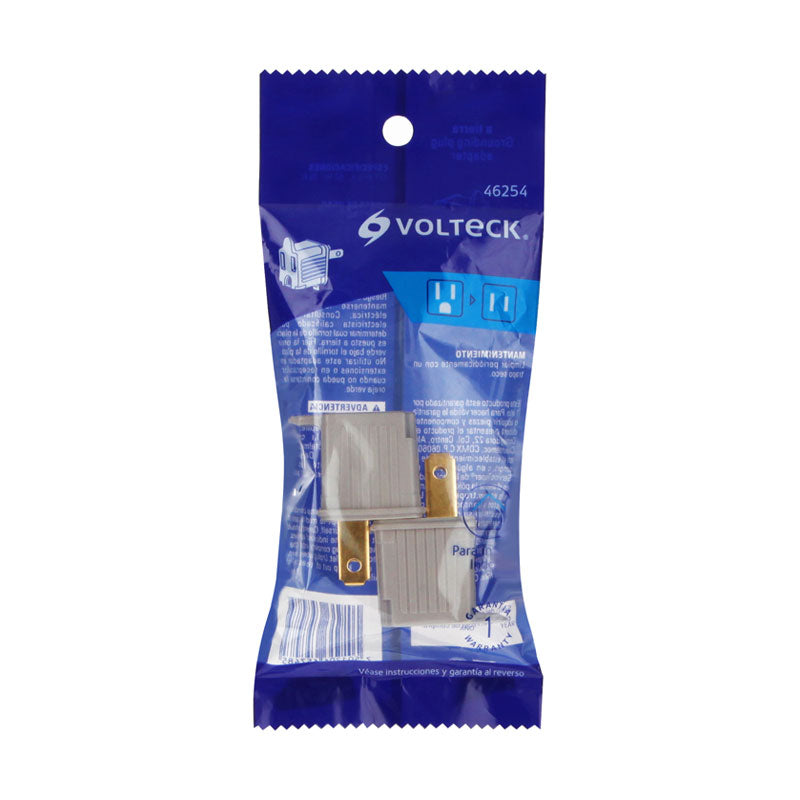 Bolsa Con 2 Adaptadores 3 A 2 Grises, Volteck