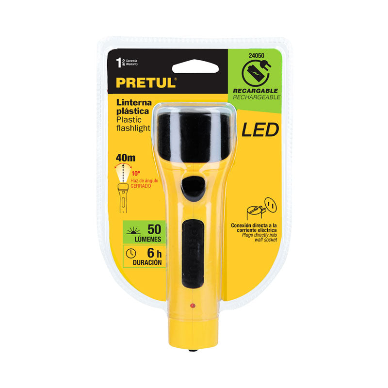 Linterna Recargable De Led, 50 Lúmenes, Pretul